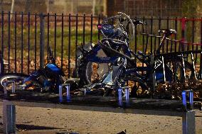 FDNY Fire Truck Accident With Injuries In East Harlem Manhattan New York On Thanksgiving Night