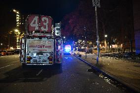 FDNY Fire Truck Accident With Injuries In East Harlem Manhattan New York On Thanksgiving Night