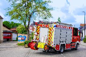 Fire Engine Drives To An Emergency