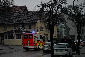 Ambulance Navigates Early Morning Traffic