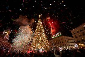 Christmas Lights Switch On In Madrid