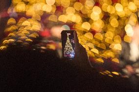 Christmas Lights Switch On In Madrid