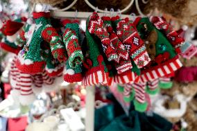 Christmas decorations for sale in Uzhhorod