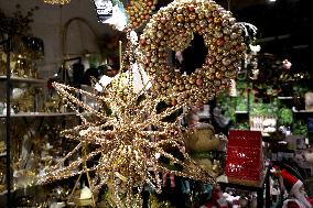 Christmas decorations for sale in Uzhhorod