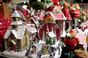 Christmas decorations for sale in Uzhhorod