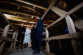 President Macron Visits Notre-Dame Cathedral One Week Before Its Reopening - Paris