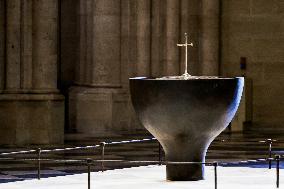 President Macron Visits Notre-Dame Cathedral One Week Before Its Reopening - Paris