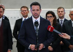 Rafal Trzaskowski At The Union Of Polish Metropolises Press Conference