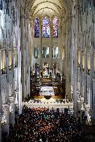 President Macron Visits Notre-Dame Cathedral One Week Before Its Reopening - Paris