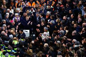 President Macron Visits Notre-Dame Cathedral One Week Before Its Reopening - Paris