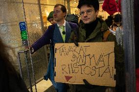 Environmental Protest Against Black Friday In Helsinki, Finland