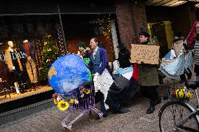 Environmental Protest Against Black Friday In Helsinki, Finland