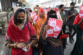 Garments Workers Protest Against Amazon Company In Dhaka, Bangladesh.