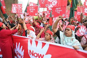 Garments Workers Protest Against Amazon Company In Dhaka, Bangladesh.