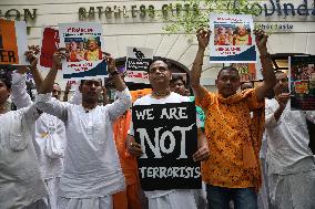 Bangladesh-Hindu Priest Arrest Protest In India