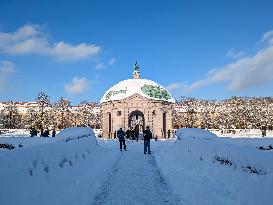 Snow-covered Hofgarten In Munich