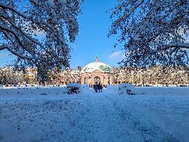 Snow-covered Hofgarten In Munich