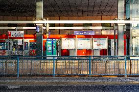 Suburban Train Station In Frankfurt Trade Fair Grounds