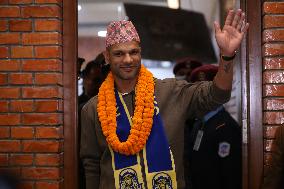 Shikhar Dhawan Arrives Nepal To Play In NPL (Nepal Premier League)