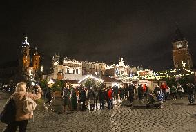 Christmas Market In Krakow's UNESCO Market Square