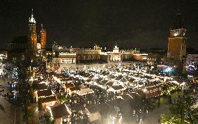 Christmas Market In Krakow's UNESCO Market Square