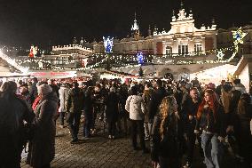 Christmas Market In Krakow's UNESCO Market Square