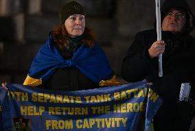 Protest In Support Of Ukraine In Krakow Continues