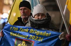 Protest In Support Of Ukraine In Krakow Continues