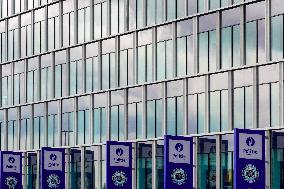 Belgian Police Station In Antwerp With Numerous Police Signs