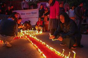 Candlelight Vigil On The Eve Of AIDS Day In Nepal