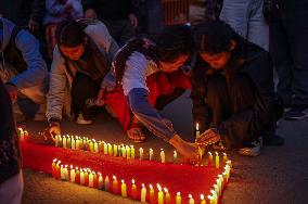 Candlelight Vigil On The Eve Of AIDS Day In Nepal