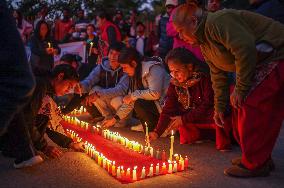 Candlelight Vigil On The Eve Of AIDS Day In Nepal