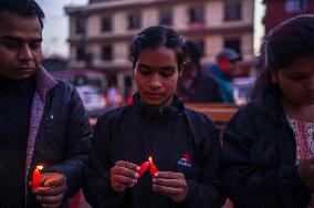 Candlelight Vigil On The Eve Of AIDS Day In Nepal