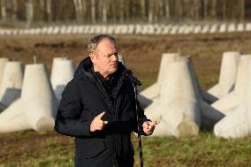 Polish PM Visits First Stage Of The 'East Shield' Near Border With Russia.