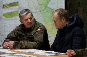 Polish PM Visits First Stage Of The 'East Shield' Near Border With Russia.