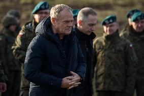 Polish PM Visits First Stage Of The 'East Shield' Near Border With Russia.