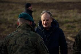 Polish PM Visits First Stage Of The 'East Shield' Near Border With Russia.