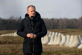 Polish PM Visits First Stage Of The 'East Shield' Near Border With Russia.