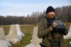 Polish PM Visits First Stage Of The 'East Shield' Near Border With Russia.