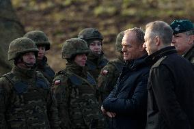 Polish PM Visits First Stage Of The 'East Shield' Near Border With Russia.