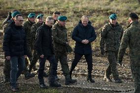 Polish PM Visits First Stage Of The 'East Shield' Near Border With Russia.