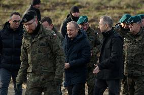 Polish PM Visits First Stage Of The 'East Shield' Near Border With Russia.