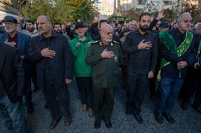 Funeral For IRGC Commander, Kioumars Pourhashemi