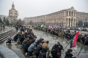 Funeral Ceremony For Ukrainian Serviceman And A Founder Of FC Obolon's Ultras Movement Pavlo Vedybida