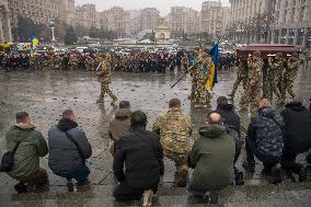 Funeral Ceremony For Ukrainian Serviceman And A Founder Of FC Obolon's Ultras Movement Pavlo Vedybida