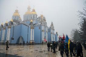 Funeral Ceremony For Ukrainian Serviceman And A Founder Of FC Obolon's Ultras Movement Pavlo Vedybida