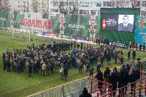 Funeral Ceremony For Ukrainian Serviceman And A Founder Of FC Obolon's Ultras Movement Pavlo Vedybida