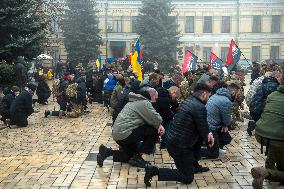 Funeral Ceremony For Ukrainian Serviceman And A Founder Of FC Obolon's Ultras Movement Pavlo Vedybida