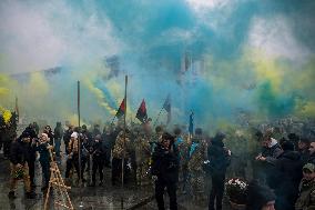 Funeral Ceremony For Ukrainian Serviceman And A Founder Of FC Obolon's Ultras Movement Pavlo Vedybida