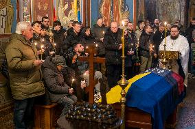 Funeral Ceremony For Ukrainian Serviceman And A Founder Of FC Obolon's Ultras Movement Pavlo Vedybida